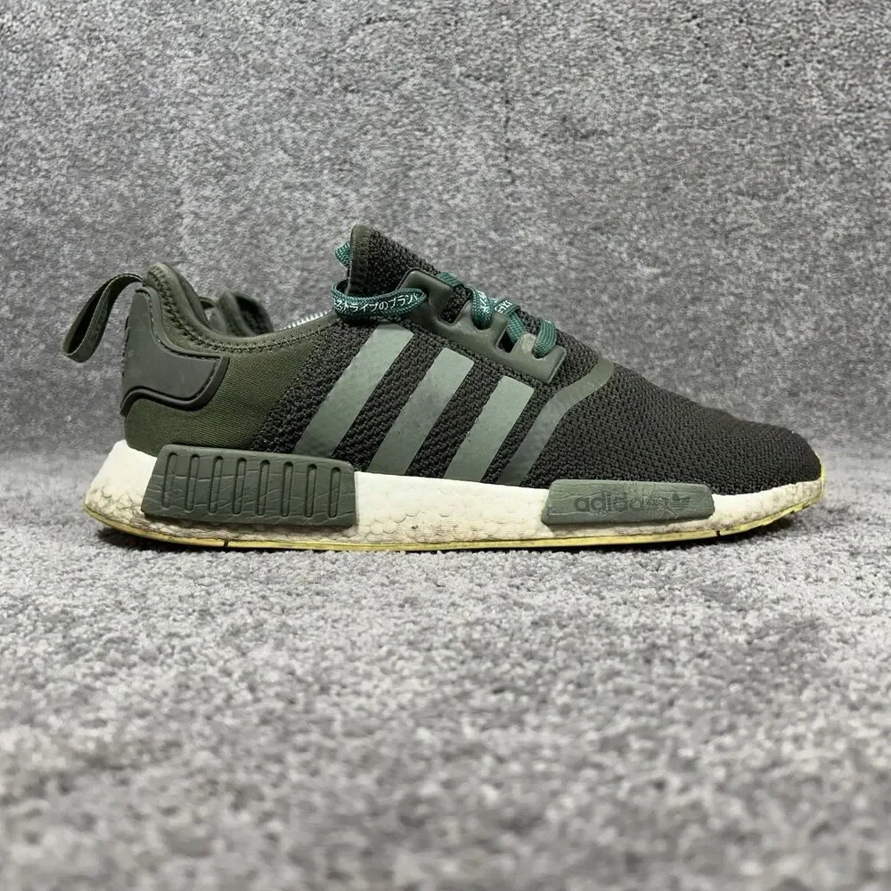 Adidas Boost NMD R1 CQ2414 Men’s Size 13 Night Cargo Green Athletic Shoes Used